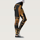 American Football Bronze Geometric Abstrakt Leggings (Rechts)