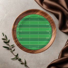 American Football Brown & Green Color Baby Dusche Pappteller