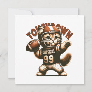 American Football Cat - Touchdown Purfection Einladung