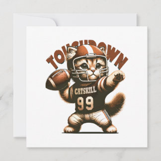 American Football Cat - Touchdown Purfection Einladung