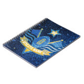 American Football Champions mit Blue and Gold Glit Notizblock (Linke Seite)