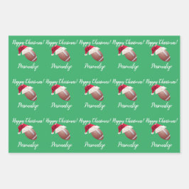 American Football Christmas Personalisiert Geschenkpapier Set