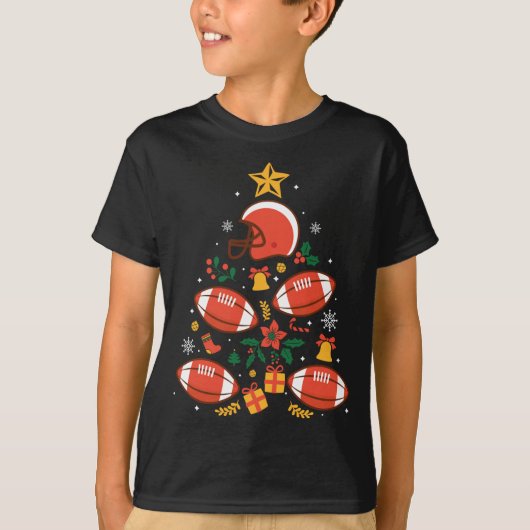 American Football Christmas Tree T-Shirt (Vorderseite)