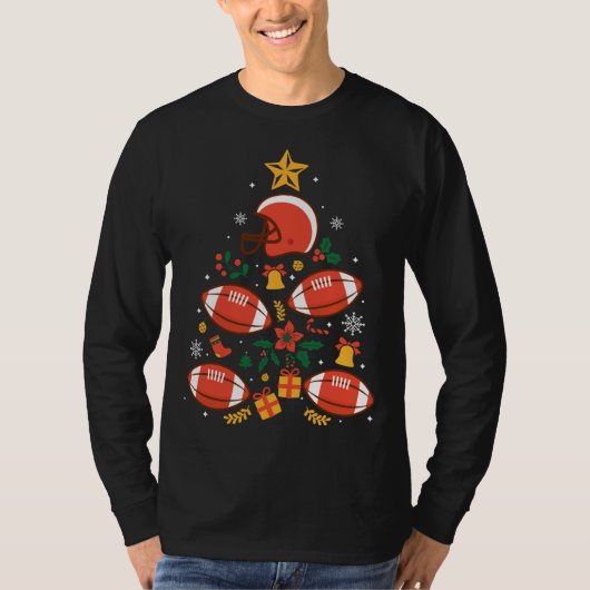 American Football Christmas Tree T-Shirt (Vorderseite)