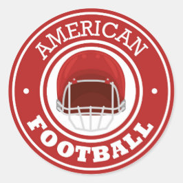 American Football Classic Round Sticker