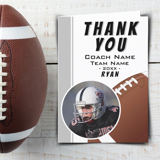 American Football Coach Football Ball Grau Foto Dankeskarte
