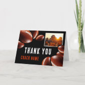 American Football Coach Name Foto Dankeskarte (Vorderseite)
