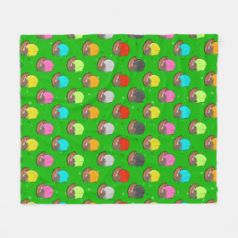 American Football - Colorful Helmet & Ball Pattern Fleecedecke
