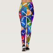 American Football Colorful Muster Leggings (Rückseite)