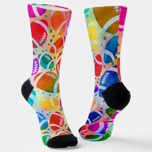 American Football Colorful Muster Socken