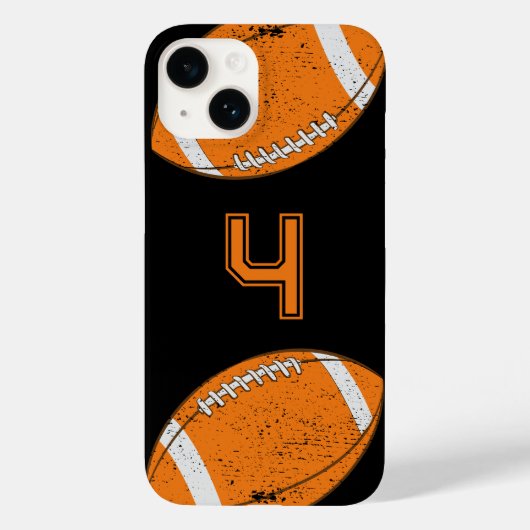 American Football Custom Jersey Nummer Black Case-Mate iPhone Hülle (Rückseite)