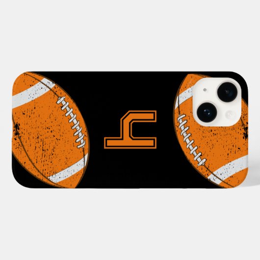American Football Custom Jersey Nummer Black Case-Mate iPhone Hülle (Rückseite (Horizontal))