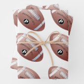 American Football Custom Monogram Name Geschenkpapier Set (Beispiel)