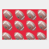American Football Custom Monogram Name Geschenkpapier Set (Vorderseite)