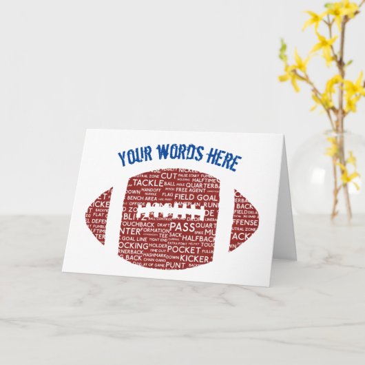 American Football Customizable Card Karte (Gelbe Blume)