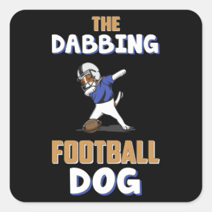 American Football Dabbing Dog Game Funny Geschenk Quadratischer Aufkleber