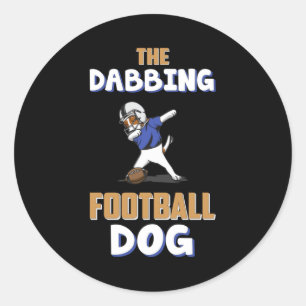 American Football Dabbing Dog Game Funny Geschenk Runder Aufkleber