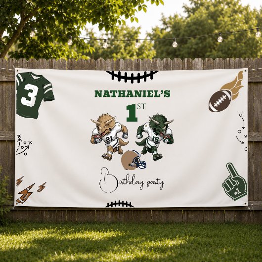 American Football Dinosaur Geburtstag Banner