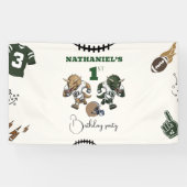 American Football Dinosaur Geburtstag Banner (Horizontal)