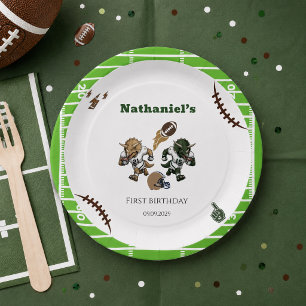 American Football Dinosaur Geburtstag  Pappteller