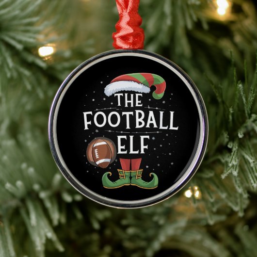 American Football Elf Family - Weihnachten Ornament Aus Metall (Baum)