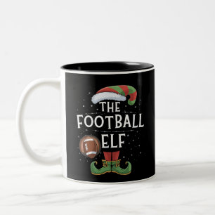 American Football Elf Family - Weihnachten Zweifarbige Tasse
