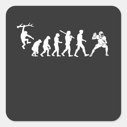 American Football Evolution Quadratischer Aufkleber (Vorderseite)