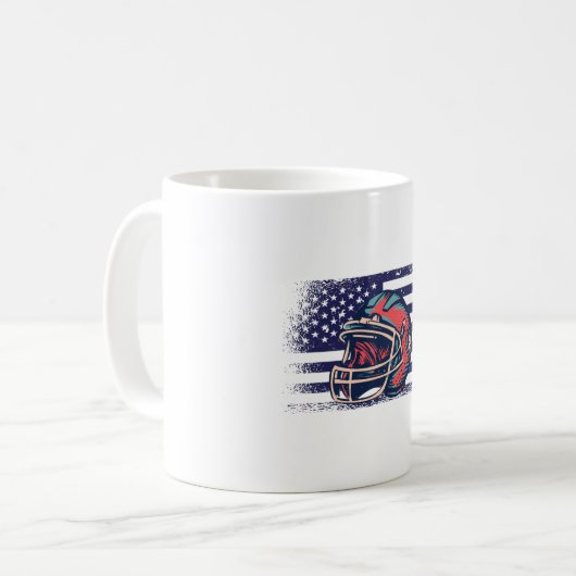 American Football Fan Jersey Shirt USA Flag Kaffeetasse (Vorderseite Links)