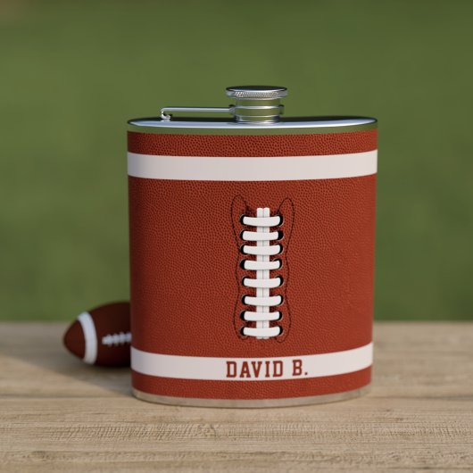 American Football Fan Name Tailgate Party Flask Flachmann
