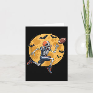 American Football Fan Skeleton Halloween Mens Boys Karte
