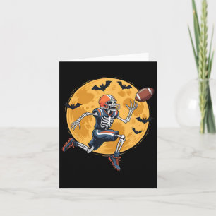 American Football Fan Skeleton Halloween Mens Boys Karte