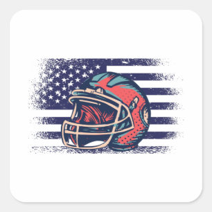 American-Football-Fan-Trikot USA-Flagge Quadratischer Aufkleber