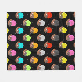 American Football - Farbige Helme und Ball  Fleecedecke