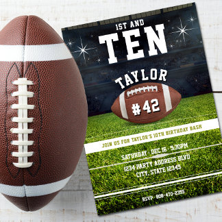 American Football Field 10. Geburtstagsparty Einladung