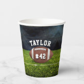 American Football Field Name Team Jersey Nummer Pappbecher (Vorderseite)
