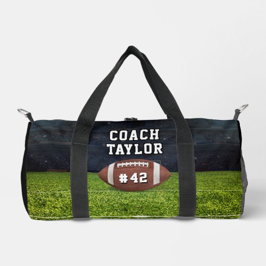 American Football Field Team Number Coach Duffle Bag (Vorderseite)