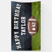 American Football Field Team Number Happy Birthday Banner (Vertikal)