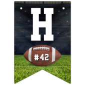 American Football Field Team Number Happy Birthday Wimpelkette (Zweite Fahne)