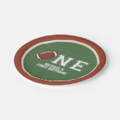 American Football First Geburtstag Pappteller (Schrägansicht)