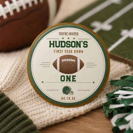 American Football First Year Down 1. Geburtstag Button