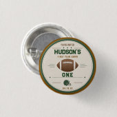 American Football First Year Down 1. Geburtstag Button (Vorne & Hinten)