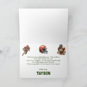 American Football First Year Down 1. Geburtstag Dankeskarte (Innenseite)