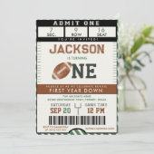 American Football First Year Down 1. Geburtstag Einladung (Stehend Vorderseite)