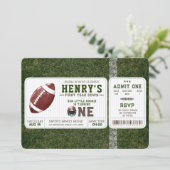 American Football First Year Down 1st Birthday Einladung (Stehend Vorderseite)