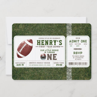 American Football First Year Down 1st Birthday Einladung