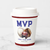 American Football First Year Down 1st Birthday Pappbecher (Vorderseite)