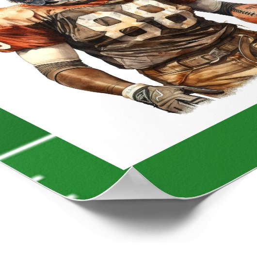 American Football First Year Down 1st Birthday Poster (Ecke)