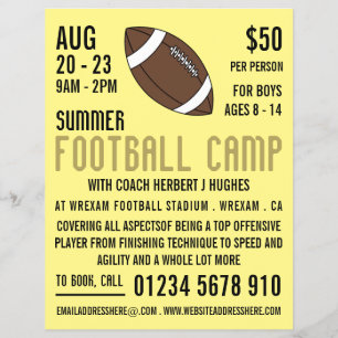 American Football, Football Camp Advertising Flyer