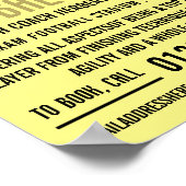 American Football, Football Camp Werbung Poster (Ecke)