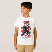 American Football Fox | Boys 7th Birthday White T-Shirt (Vorne ganz)